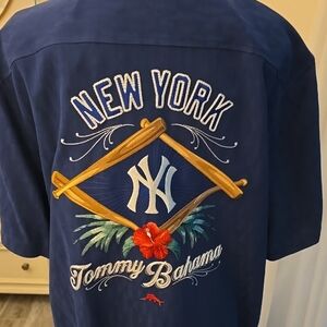 Tommy Bahama Navy New York Embroidered Shirt